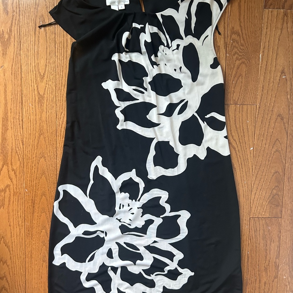 Elegant Black and White Floral Dress